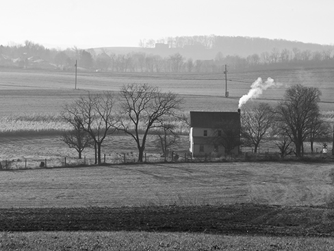 Farmhouse on Frosty Morning