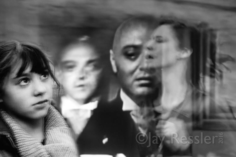 A Composite black and White Photo based on still shots made from videos “La jalousie” (France, 2013); “Mad Love” (1935)