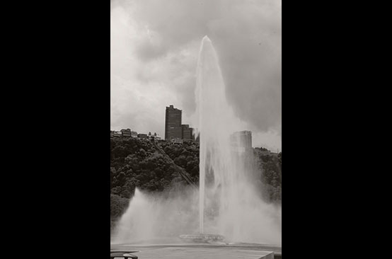 Fountain at Point Park State Park at the confluence of the Allegheny and Monongahela Rivers