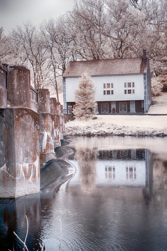 Gring's Mill Dam Bridge and Barn.