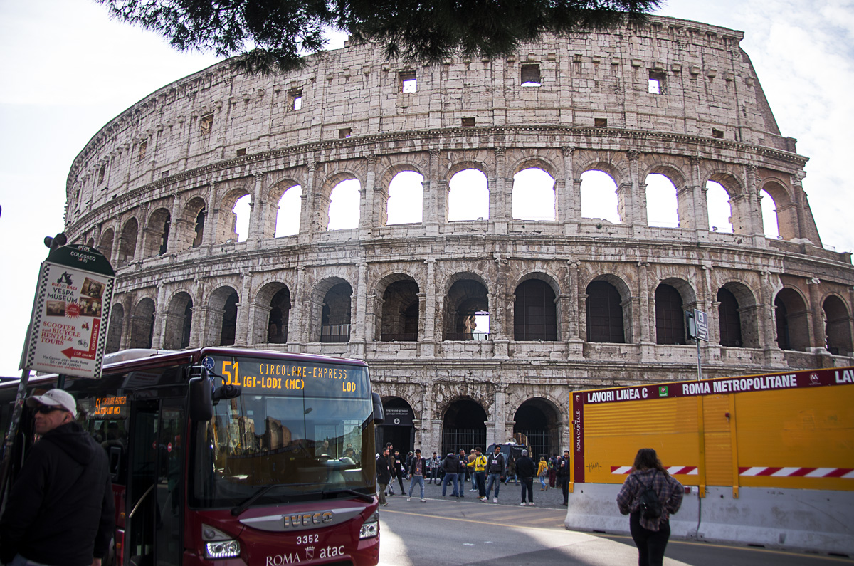 Bus stop at the Colosseum