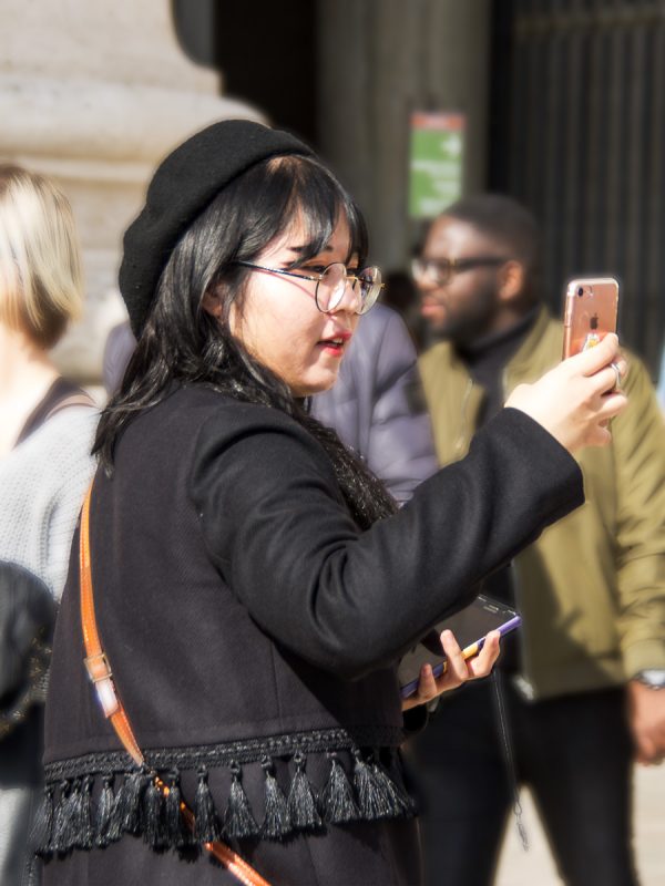 Selfie Using a Pink Phone