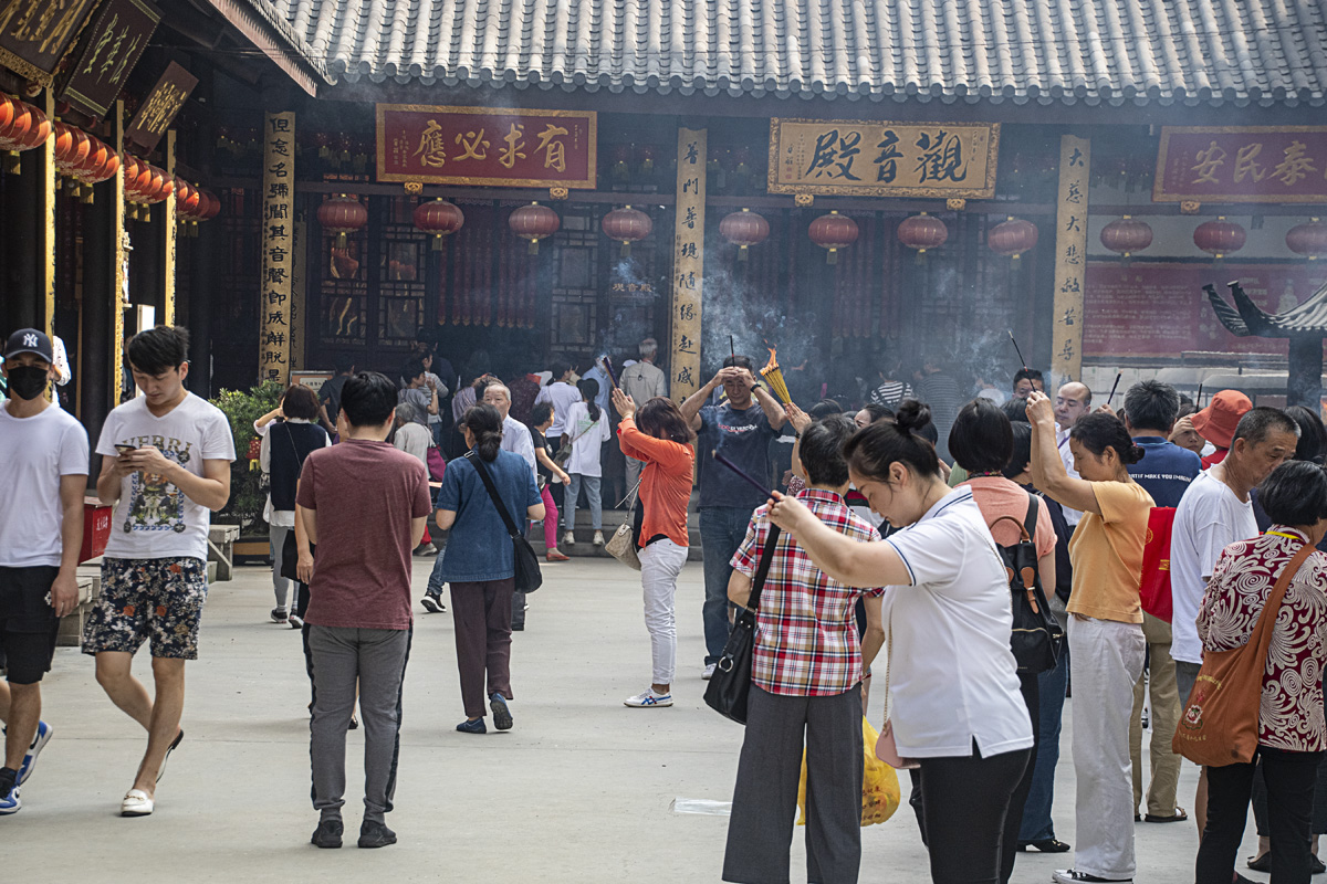 Worshiping at the Shanghai Temple