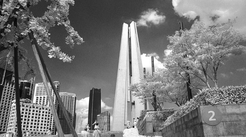 Monument to the Peoples Heroes, Infrared Photograph, The Bund, Shanghai, China