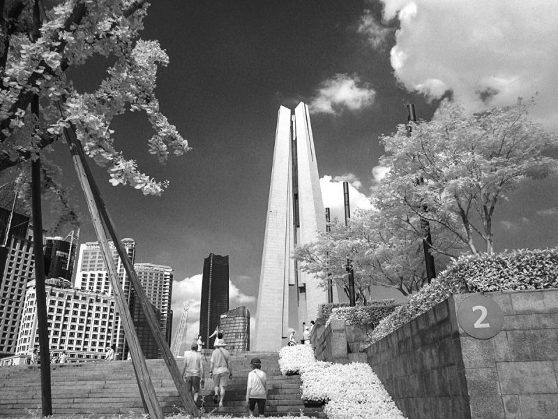 Monument to the Peoples Heroes, Infrared Photograph, The Bund, Shanghai, China