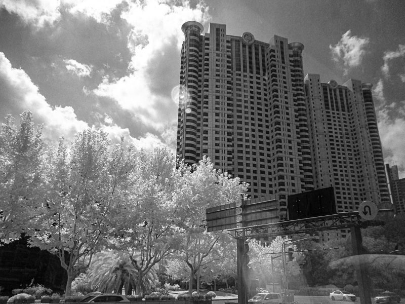 Tall Building, Shanghai. Infrared Photograph