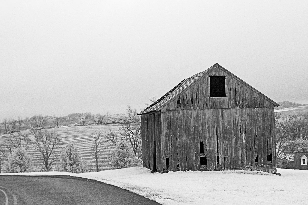 Unpainted farm shed along a back road in Tilden Township, Berks County, PA