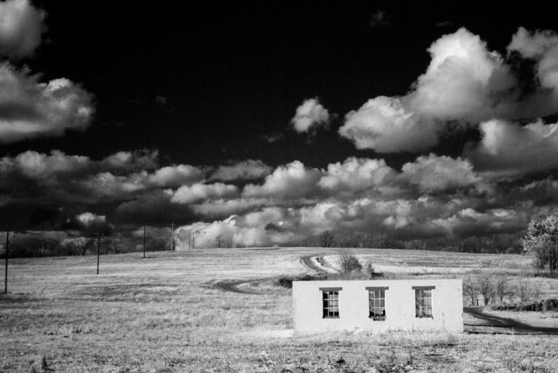 Desolation, Gutted Buidling about to be fully demolished to make room for a massive logistic center. 720 nm IR