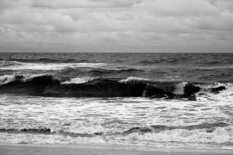 Heavy Surf, Infrared Photograph, Black and White