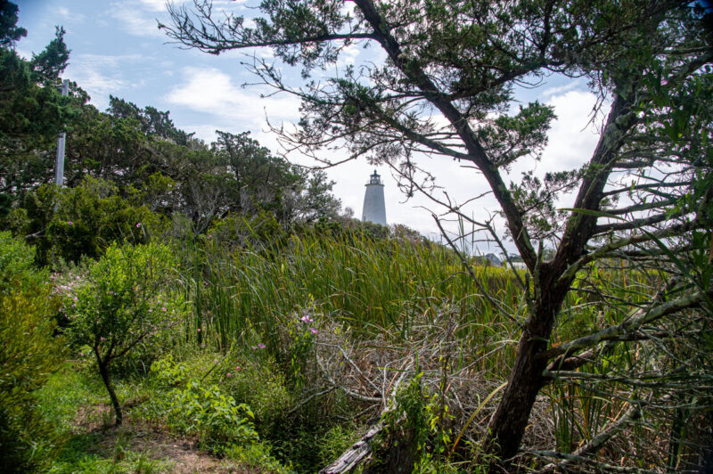 The Lighthouse Below a Knoll