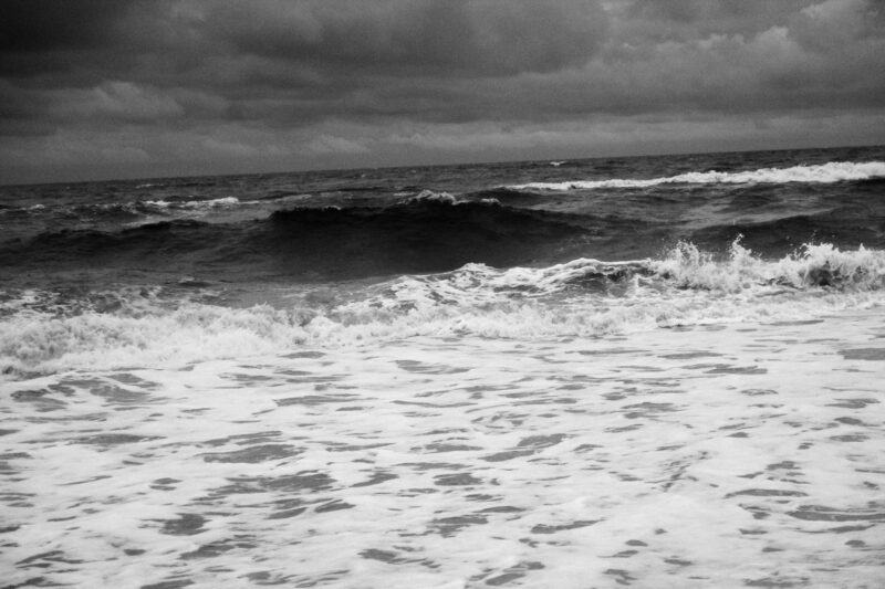 Roiling Surf, Infrared Photograph, Black and White