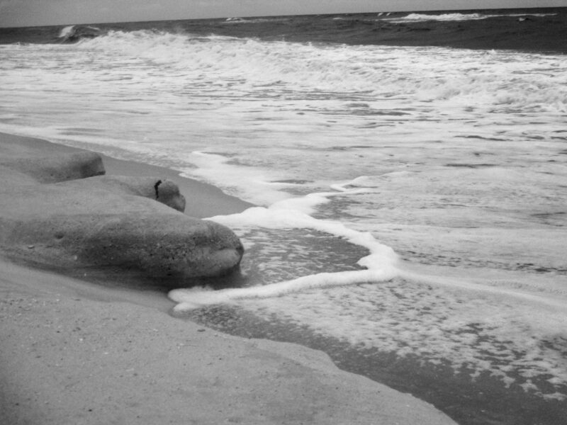 Sandbar, Infrared Photograph, Black and White