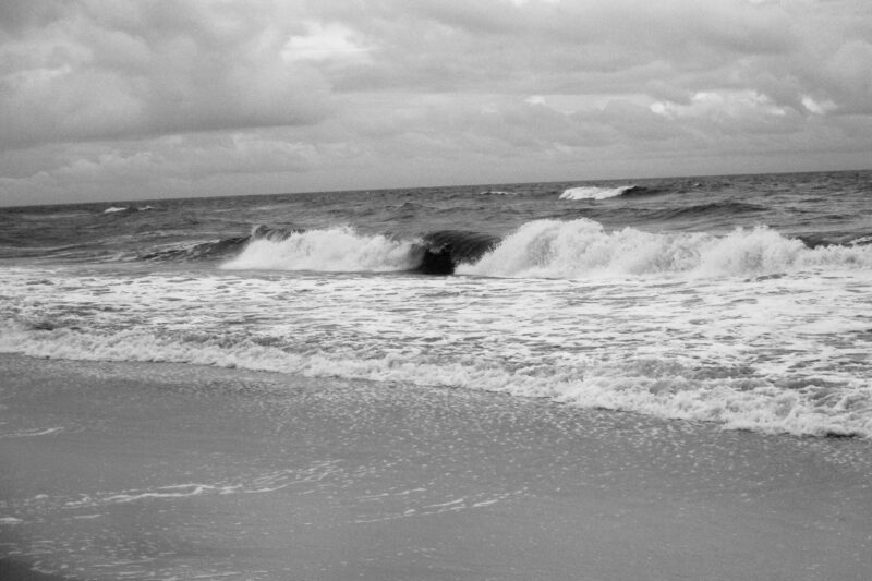 Surfs Up, Infrared Photograph, Black and White