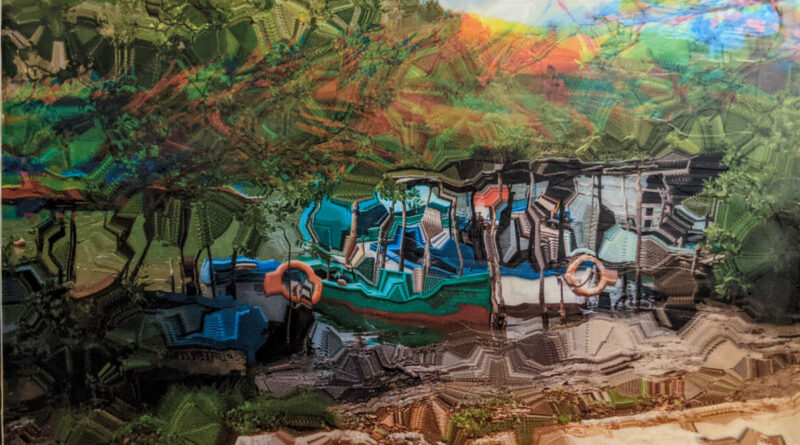 Fishermen's Club, glitched photo from Trinidad, Cuba