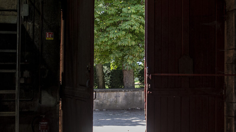 Open Doorway Looking Out from the Winery,Chateau Nervers, Beaujolais Vineyard