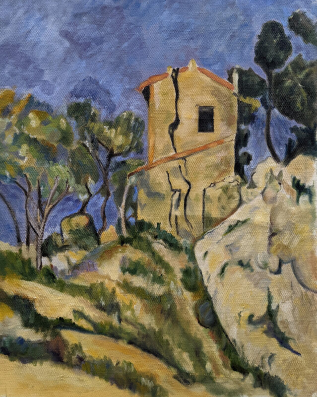 The Cracked House (After Paul Cezanne), Oil on Canvas, 16 x 20