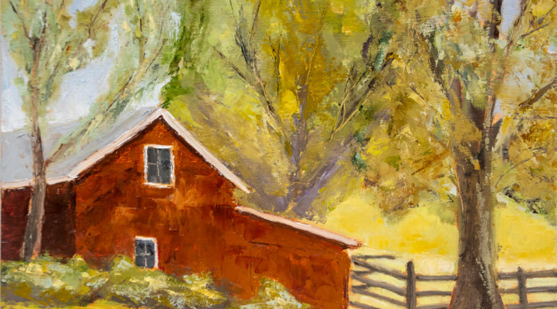 Red Goat Barn, Sinking spring, PA. Oil on panel. 14 x 11