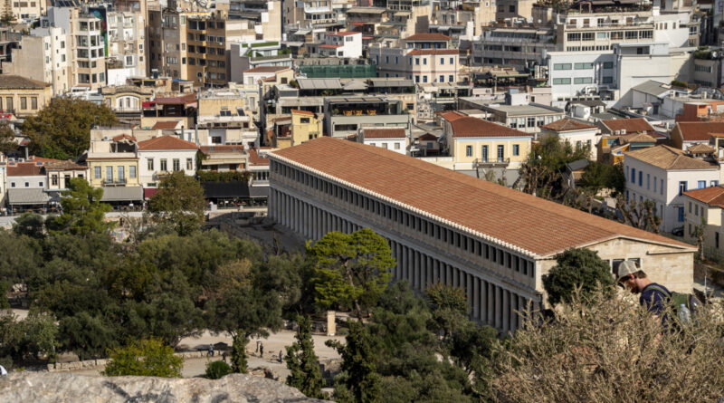 Stoa of Attalos. It was built by Attalos II, who was ruler of Pergamon.[3] The stoa was a gift to the city of Athens for the education that Attalos received there under the philosopher Carneades.