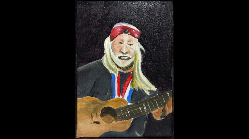 No. 6 Willie and Trigger Oil on Cardboard 5x7