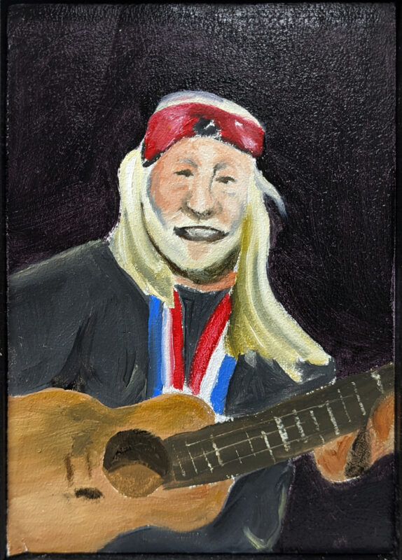 No. 6 Willie and Trigger Oil on Cardboard 5x7