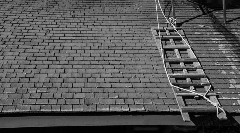 ladder on the roof