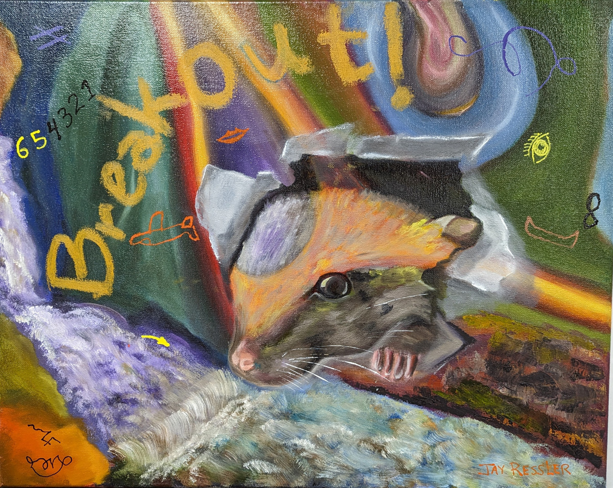 30 Sewer Rat Breakout Oil on Canvas 20 x 16